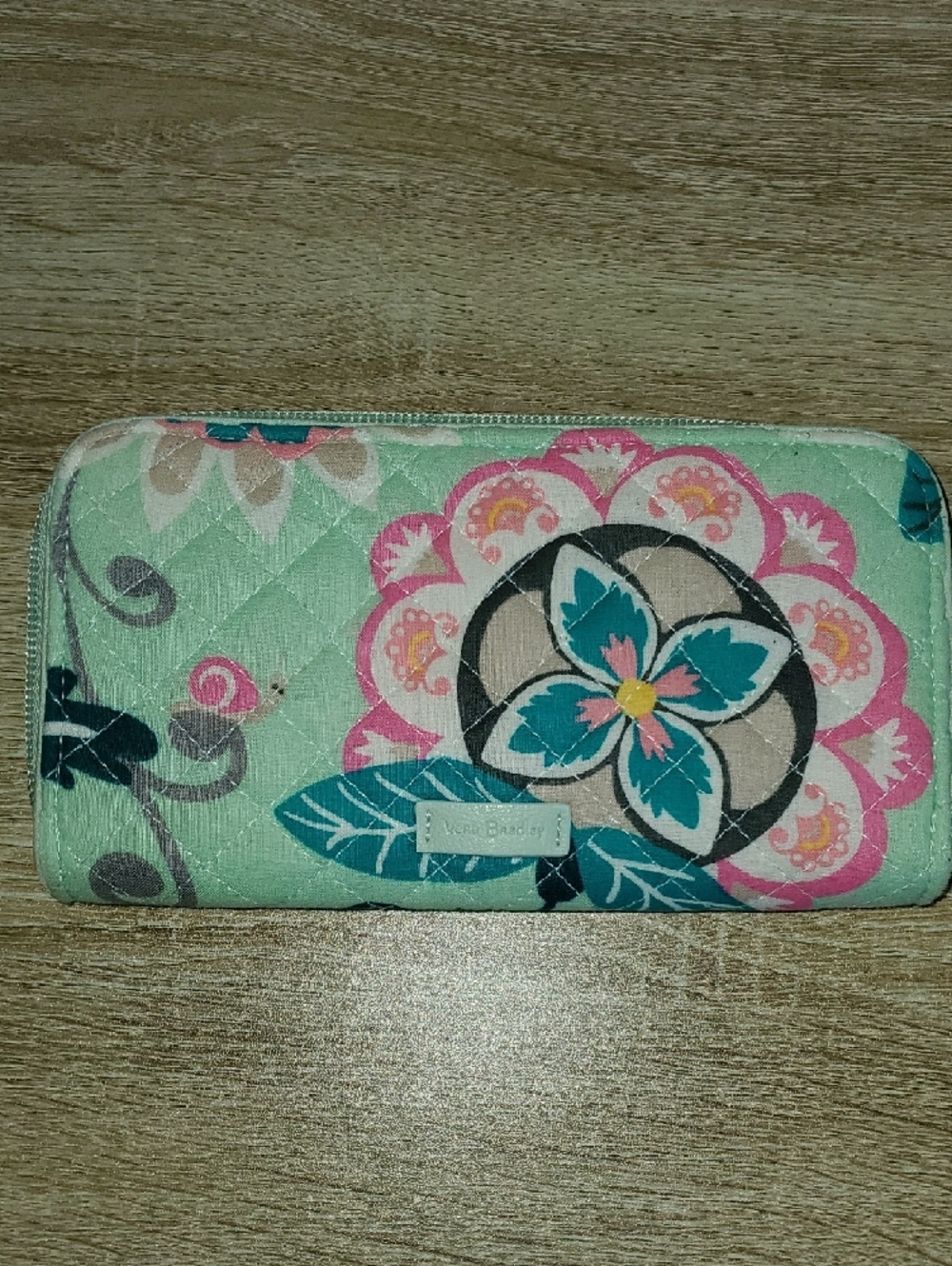 Vera Bradley Mint Flowers Carson East West Tote with Matching Accessories - Picture 7 of 9